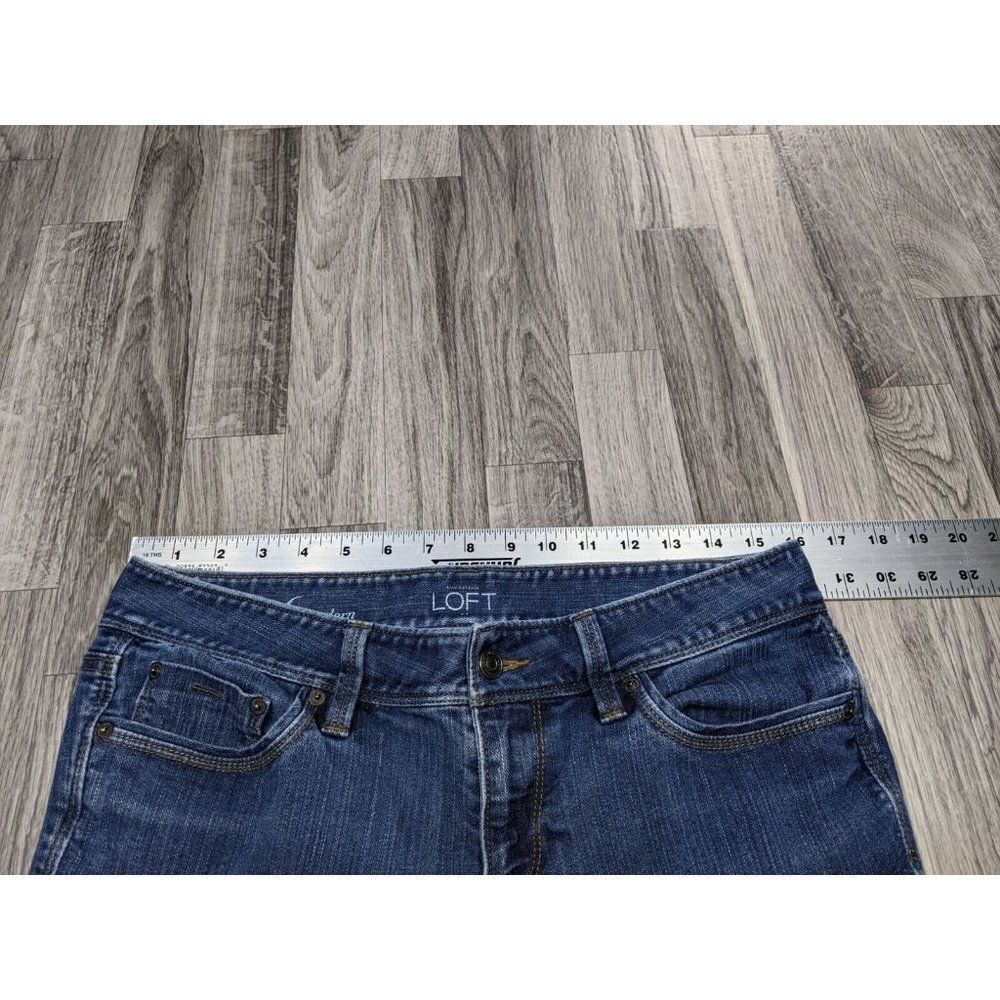 (3/$35) Ann‎ Taylor Loft Womens Size 6 Modern Pockets Denim Blue Jean Capris - Picture 6 of 10